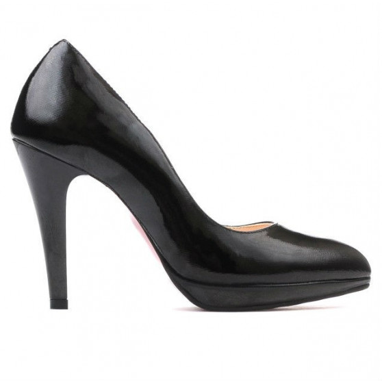 Elegante Damenschuhe 1233 satinierter schwarzer Lack Elegante Damenschuhe 1233 satinierter schwarzer Lack
