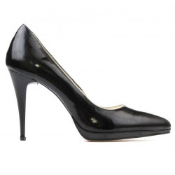 Elegante Damenschuhe 1244 schwarz satin Lackleder
