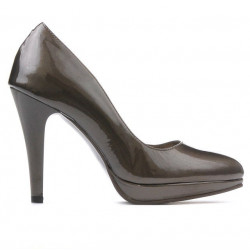 Elegante Damenschuhe 1233 Lack Braun Perlmutt