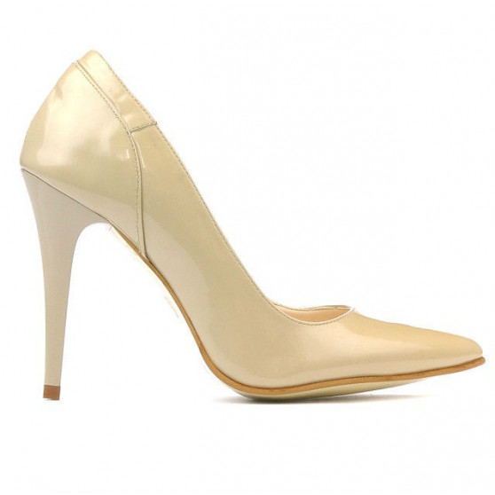 Damen elegante Schuhe 1230 Lack Beige Damen elegante Schuhe 1230 Lack Beige