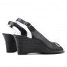 Damensandalen 596 schwarz+weiß