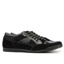 Herren-Sneaker 716 schwarz Velours+schwarz Lack