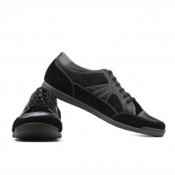 Herren-Sneaker 716 schwarz Velours+schwarz Lack