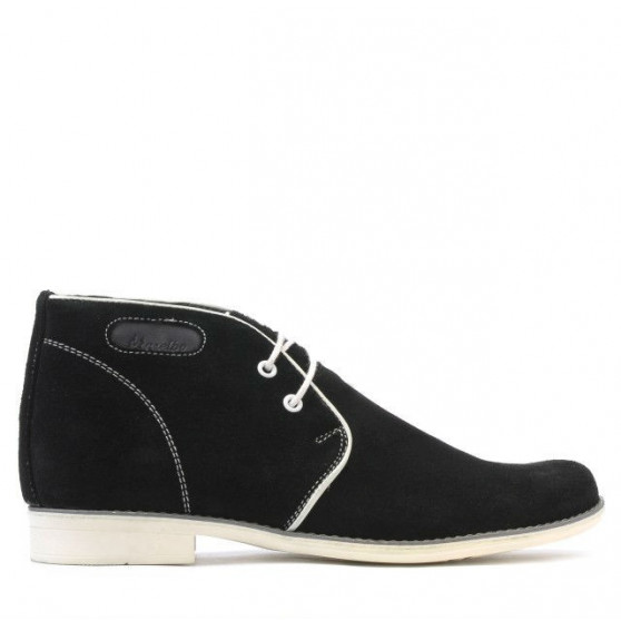 Jugendstiefel 464 schwarz Velours+weiß Jugendstiefel 464 schwarz Velours+weiß