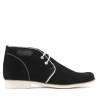 Jugendstiefel 464 schwarz Velours+weiß