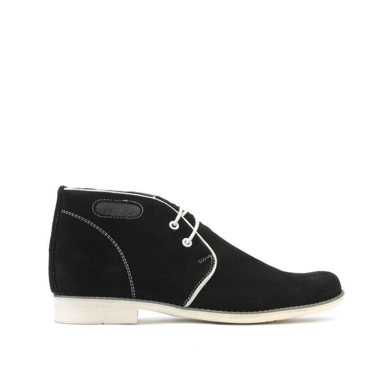 Jugendstiefel 464 schwarz Velours+weiß