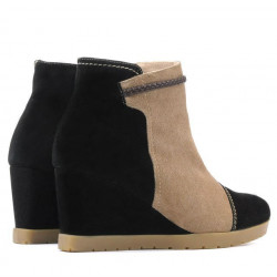 Damenstiefel 1143 schwarz Antilope+Cappuccino