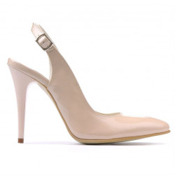 Damen Sandalen 1235 Lack Beige Perlmutt