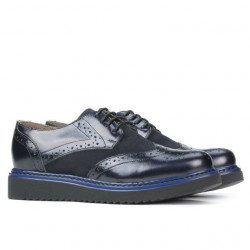 Damen Freizeitschuhe 663-1 Lack Indigo kombiniert
