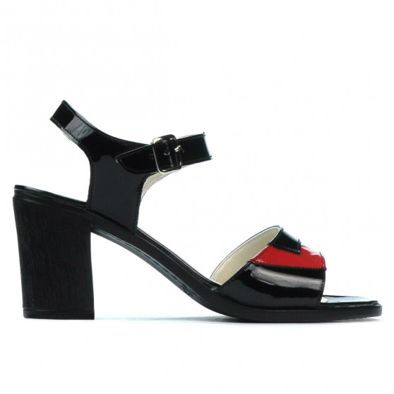 Damen Sandalen 5042 Lack Schwarz+Rot Damen Sandalen 5042 Lack Schwarz+Rot