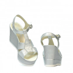 Damen Sandalen 5054 silber perlmutt