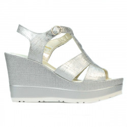 Damen Sandalen 5054 silber perlmutt