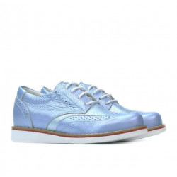 Kinderschuhe 154 blau perlmutt kombiniert