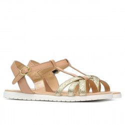 Damensandalen 5038 gold kombiniert