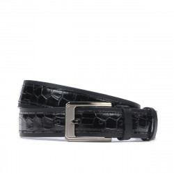 Herren Gürtel 32bc schwarz+Kroko schwarz