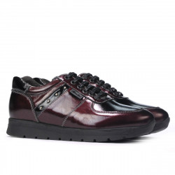 Damen-Sportschuhe 6003 Lack Bordeaux kombiniert