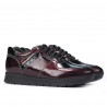 Damen-Sportschuhe 6003 Lack Bordeaux kombiniert