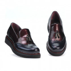 Damen-Casualschuhe 659 Lack Indigo+Bordo