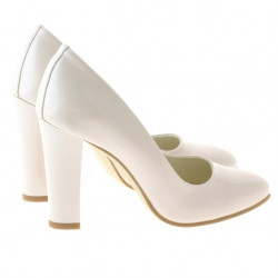 Elegante Damenschuhe 1214 Elfenbein Lackleder