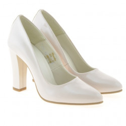 Elegante Damenschuhe 1214 Elfenbein Lackleder