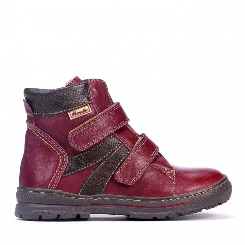 Kinderstiefel 3015 Bordeaux kombiniert