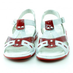 Kleinkind-Sandalen 10c rot-weißer Lack