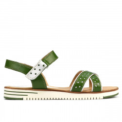 Damen Sandalen 5061 grün+weiß