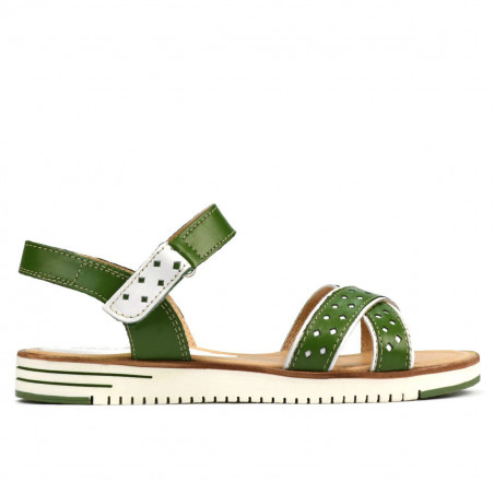 Damen Sandalen 5061 grün+weiß