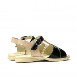 Kleinkinder Sandalen 40c Lack schwarz+elfenbein