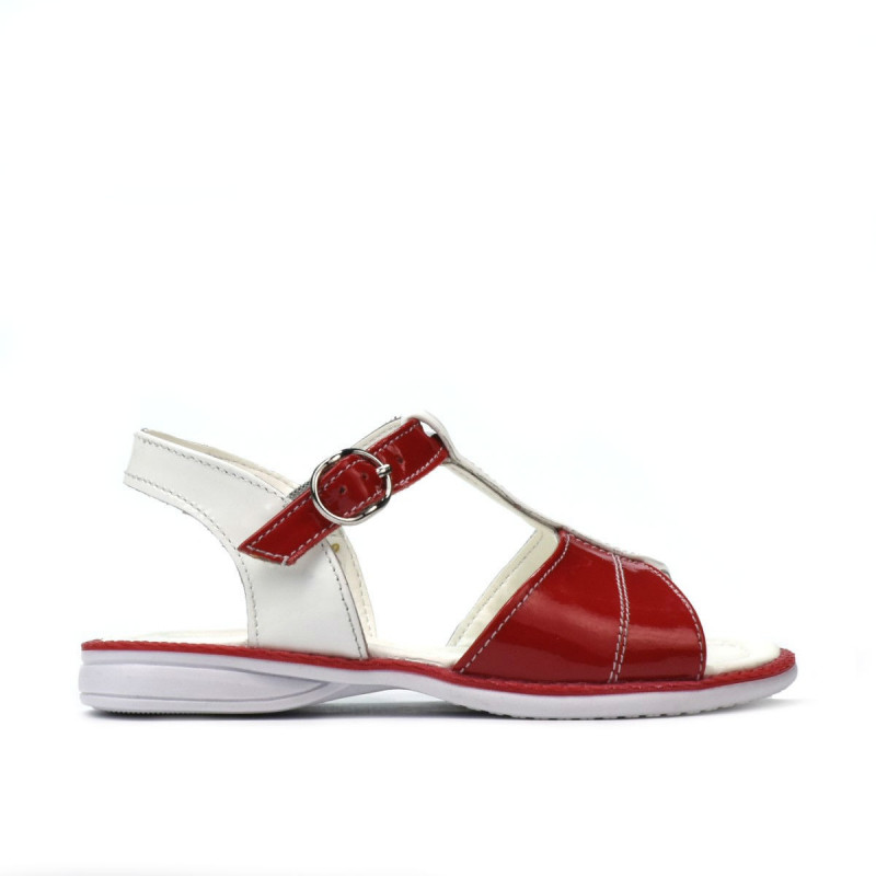 Kleinkindersandalen 40c rot lackiert + weiß