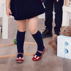 Kleine Kinderschuhe 51c Lack bordeaux+weiß