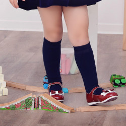 Kleine Kinderschuhe 51c Lack bordeaux+weiß