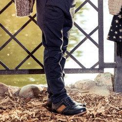 Kinder-Schuhe 164 indigo+braun