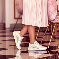 Damen Sport/Freizeitschuhe 6010 Perlmuttweiß kombiniert