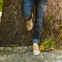 Herrensportschuhe 893sc beige Klettverschluss