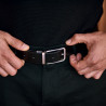 Herrengürtel 35b zweifarbig schwarz+braun