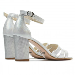 Damensandalen 1277 silber satiniert