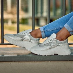 Damen-Sportschuhe 6015 in perlmuttweiß kombiniert