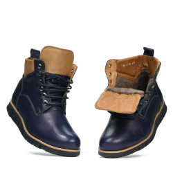 Herrenschuhe 4108 Indigo+Braun