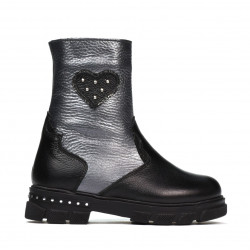 Kleine Kinderstiefel 103c schwarz+anthrazit