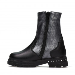 Kleine Kinderstiefel 103c schwarz+anthrazit
