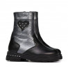Kleine Kinderstiefel 103c schwarz+anthrazit