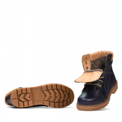 Jugendstiefel 439-1 Indigo+Braun