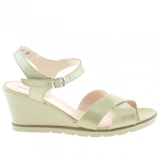 Damen Sandalen 5007 Lack Beige Damen Sandalen 5007 Lack Beige