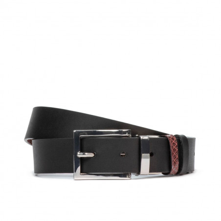 Damen Gürtel 19m schwarz+python bordo (zweifarbig)