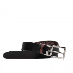 Damen Gürtel 19m schwarz+python bordo (zweifarbig)