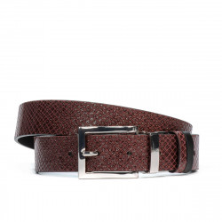 Damen Gürtel 19m schwarz+python bordo (zweifarbig)