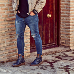 Herrenstiefel 4119 indigo kombiniert lifestyle