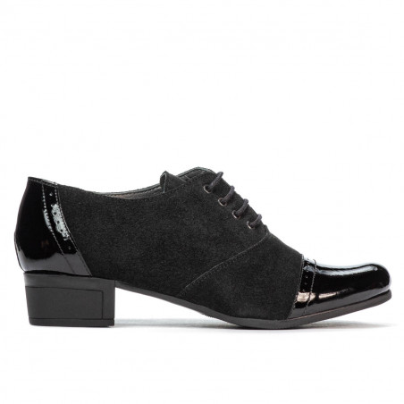 Damen Freizeit Schuhe 652 schwarzer Lack kombiniert