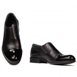 Elegante Herrenschuhe 765 Schwarz lack kombiniert